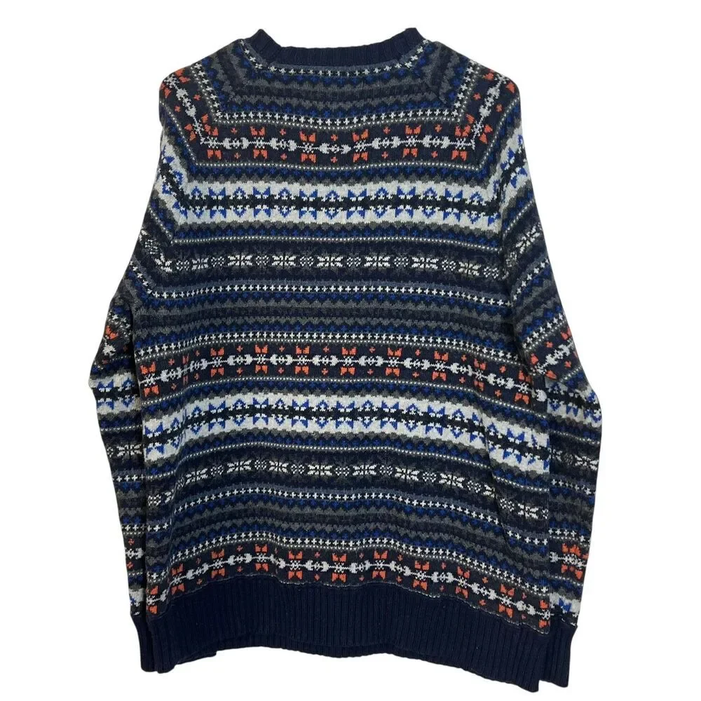 American Eagle Outfitters Men's Sweater Fair Isle Pattern Crew Neck Pullover XL